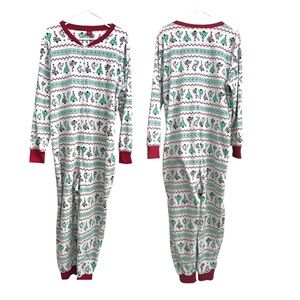 Jammies for your Families Festive Red and Green Onesie Christmas Pajamas Large